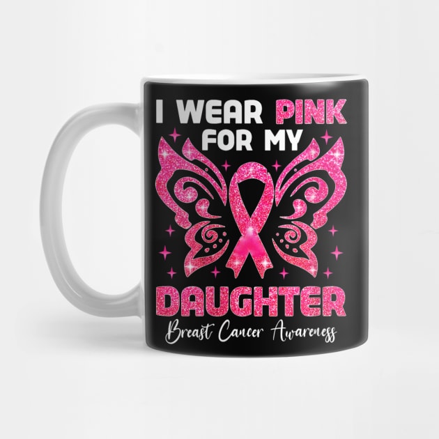 I Wear Pink For My Daughter Breast Cancer Awareness by Stewart Cowboy Prints
